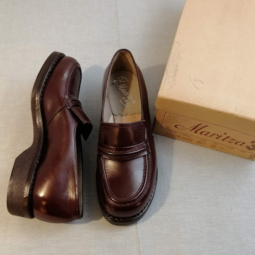 Vintage Maritza brun kraftig sko grov sula plös stl 3 ca 35