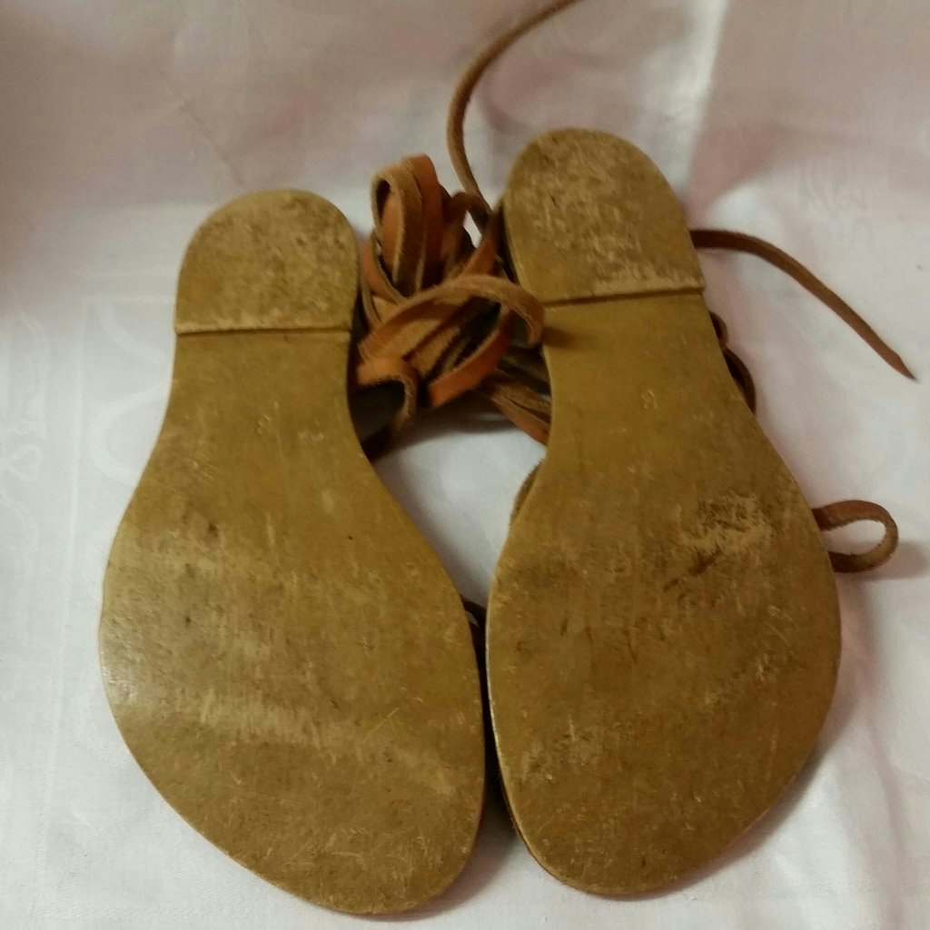 Vintage retro boho hippie jesus-sandaler lädersandaler 60-tal 70-tal, stl  ca 35 - Vintage Corner Österlen
