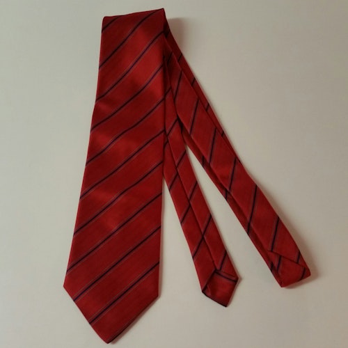 Retro bred slips 70-tal slips röd blå ränder Portia