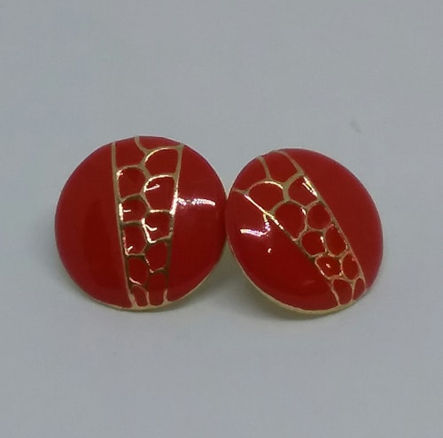 Retro smycke bijouteri örhänge för hål röda guldfärgade 80-tal