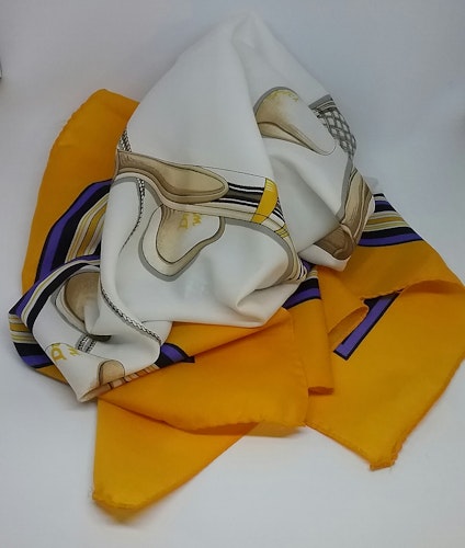 Retro vintage scarf scarves sjal färgglad med tennisracket och bollar
