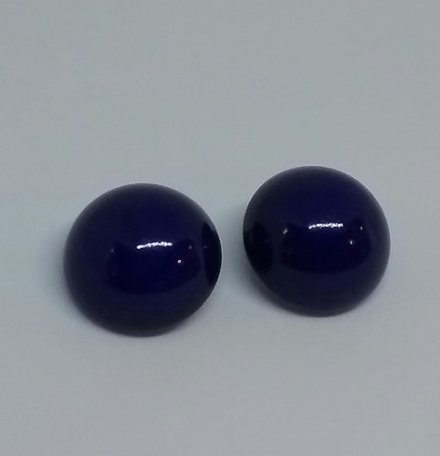 Retro smycke bijouteri örhänge clips blå blanka knappar