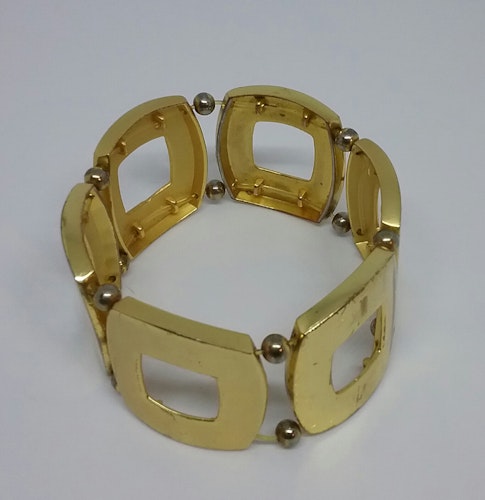 Retro vintage smycke bijouteri armband med stora guldfärgade länkar 60-tal 70-ta