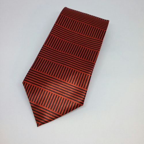 Retro bred slips Valentino Morris Italien svart röd randig mönstrad