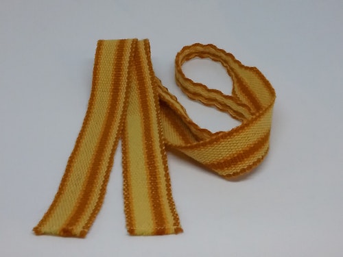 Vintage retro smalare slips vävd rak orange randig ull 60-tal