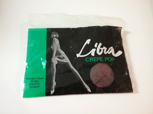 Vintage nylon-strumpor för strumpebandshållare Libra Pop mörkbruna