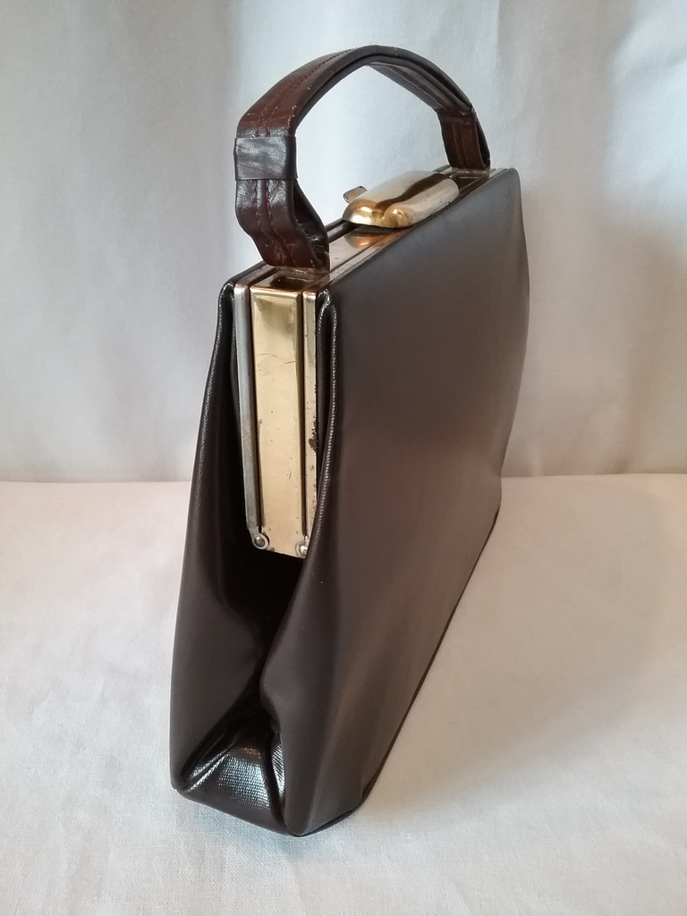 Retro vintage handväska väska brun kort handtag Brandahls