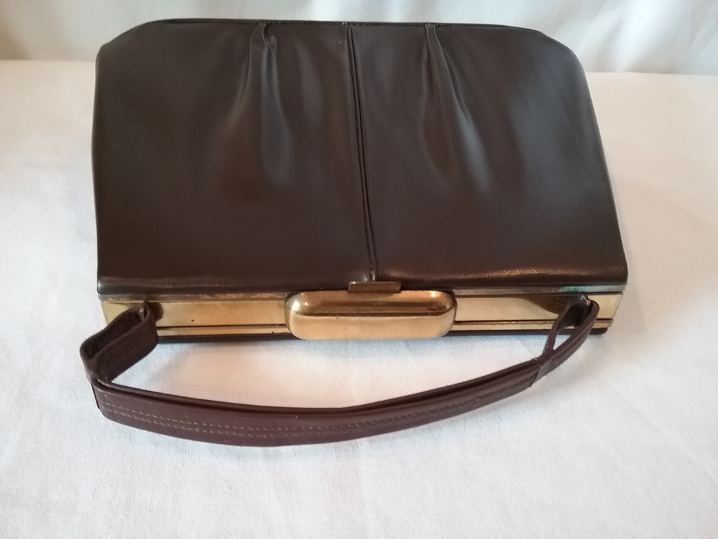 Retro vintage handväska väska brun kort handtag Brandahls