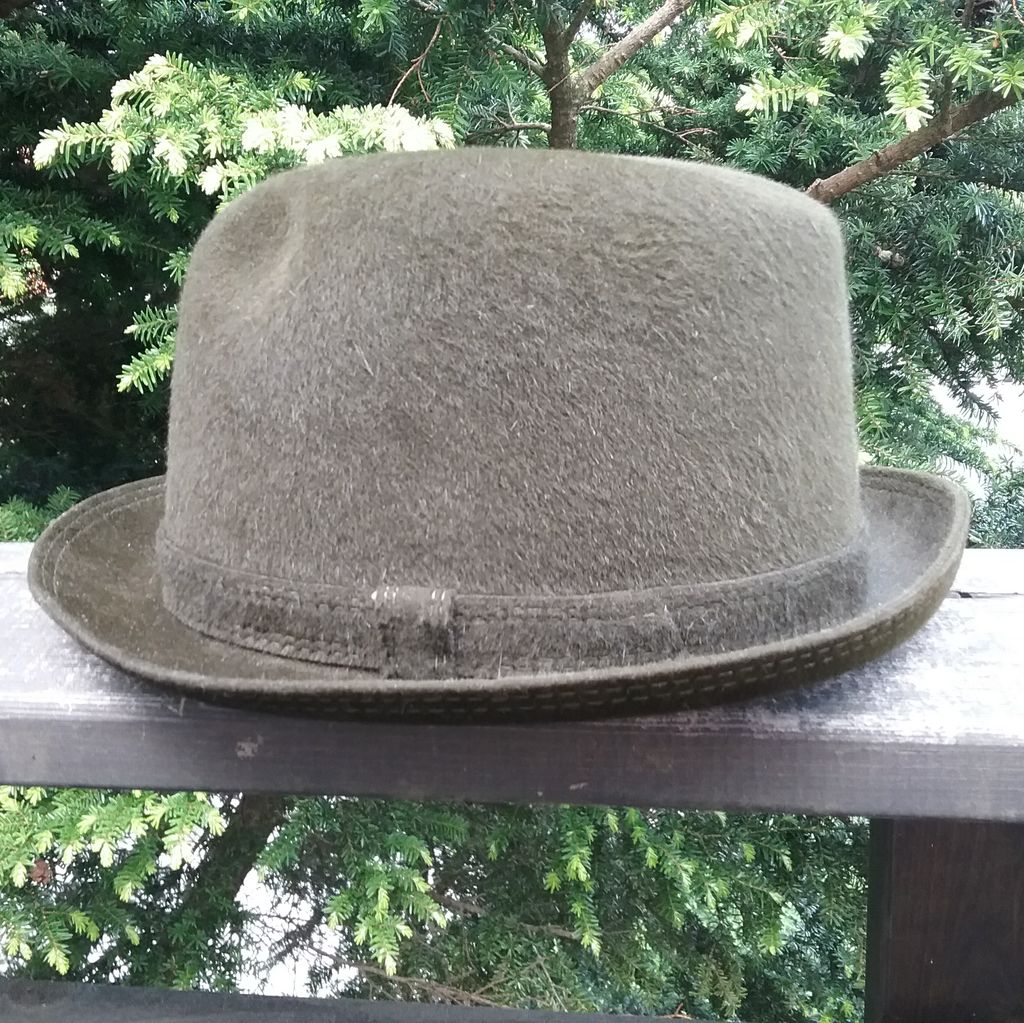 Vintage retro hatt herr jägargrön lite luddig på ytan 50-tal 60-tal