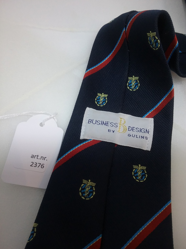 Retro slips Gulins blå med röda ränder symboler