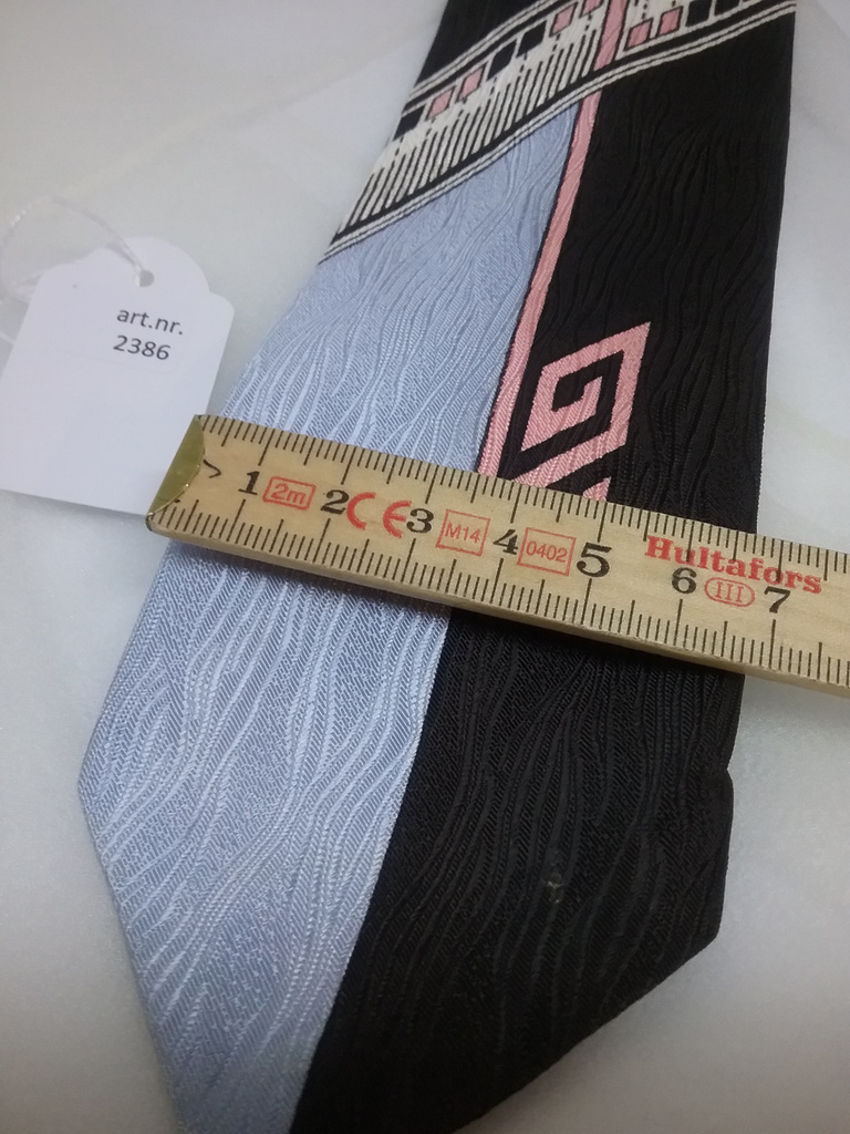 Vintage retro slips 60-tal rosa svart ljusblå mönstrad