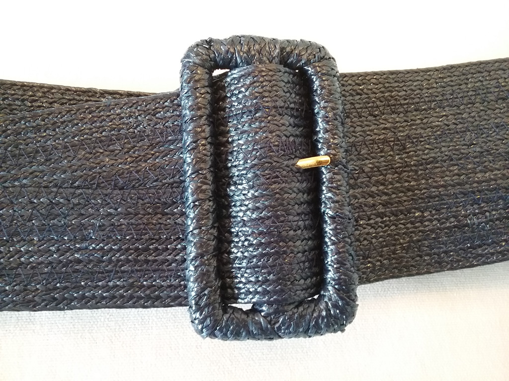 Skärp bälte marinblått med brett stort spänne vintage-stil Rockabilly-stil