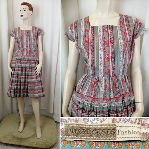 Retro vintage 50-tals klänning Horrockses Fashions
