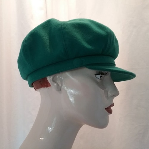 Vintage retro hatt keps grön ull unisex