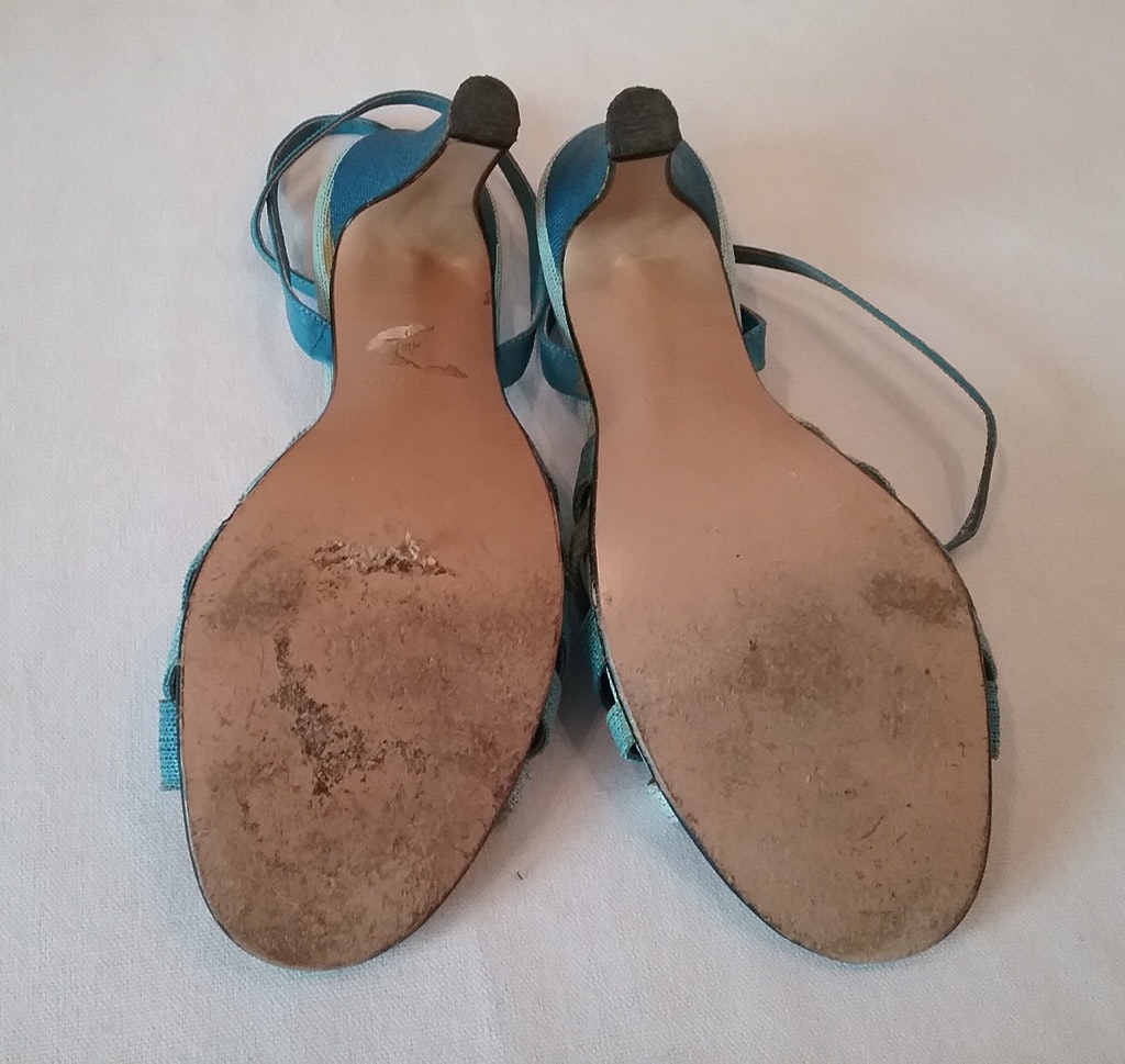 Retro vintage damskor skor sandaletter ljusblå 70-tal stl 40 ca - Vintage  Corner Österlen