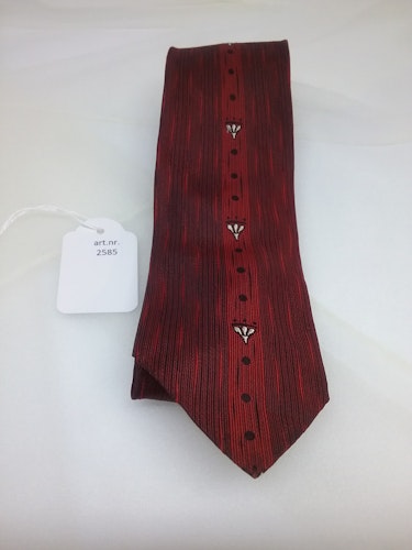 Vintage retro rockabilly slips 50-tal 60-tal smal röd med svart mönster
