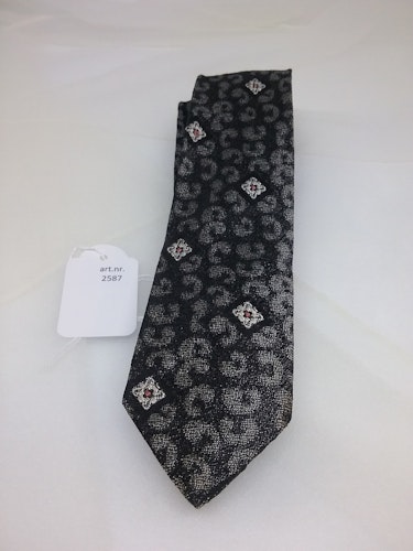 Vintage retro rockabilly slips 50-tal 60-tal smal mörkgrå mönster i grått