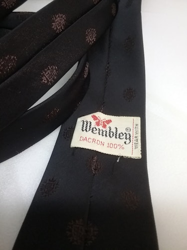 Vintage retro rockabilly slips 50-tal 60-tal smal Wembley brun med mönster