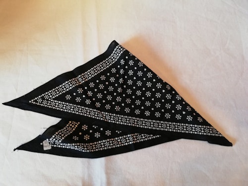 Retro vintage scarf scarves sjal bomull svart-vit trekantig