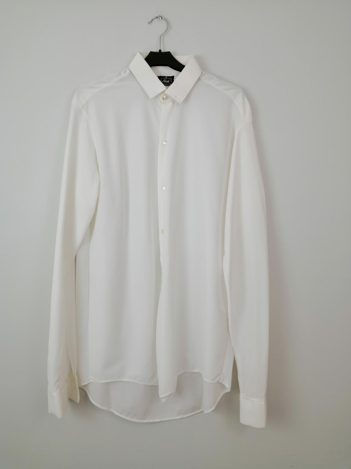 Vintage vit nylonskjorta Heab hål kragen 5060-tal