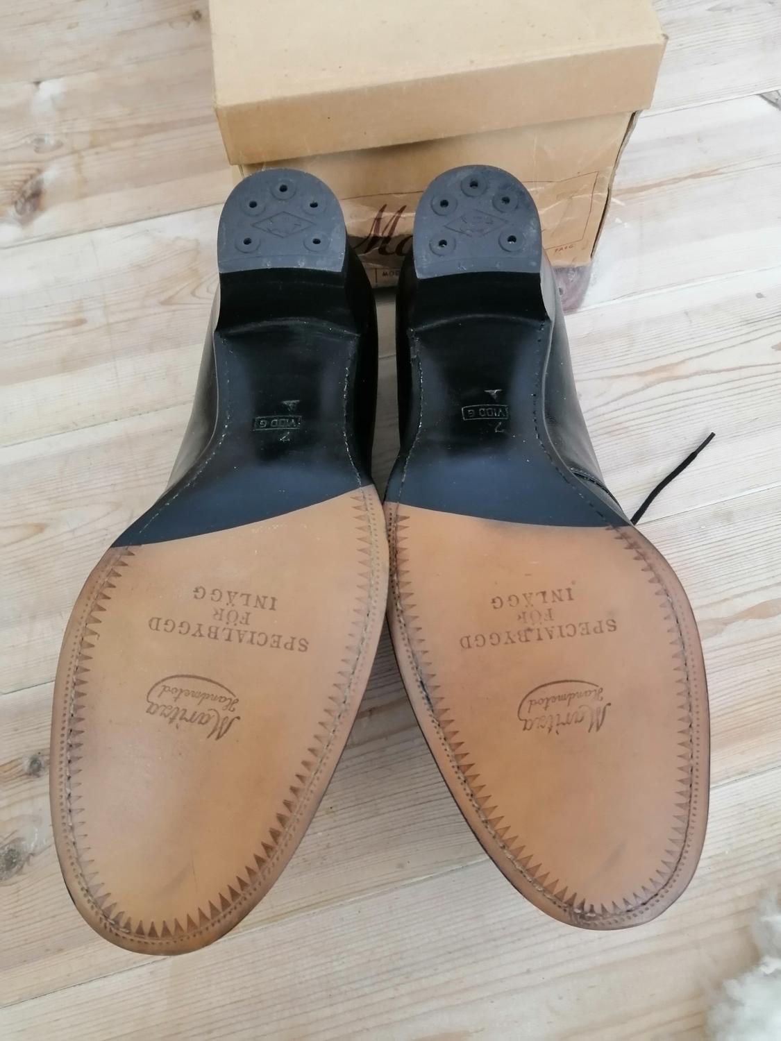 Vintage Maritza svart sko med snörning bred klack stl 7A ca 41