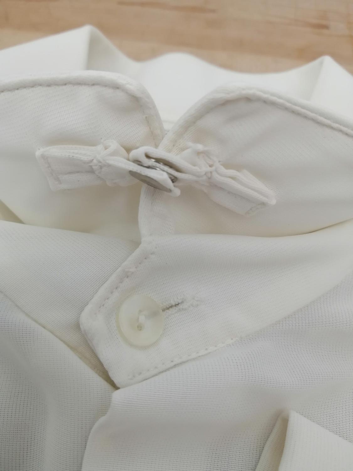 Vintage vit nylonskjorta extraknapp kragen Monsiueur för Kapp-Ahl