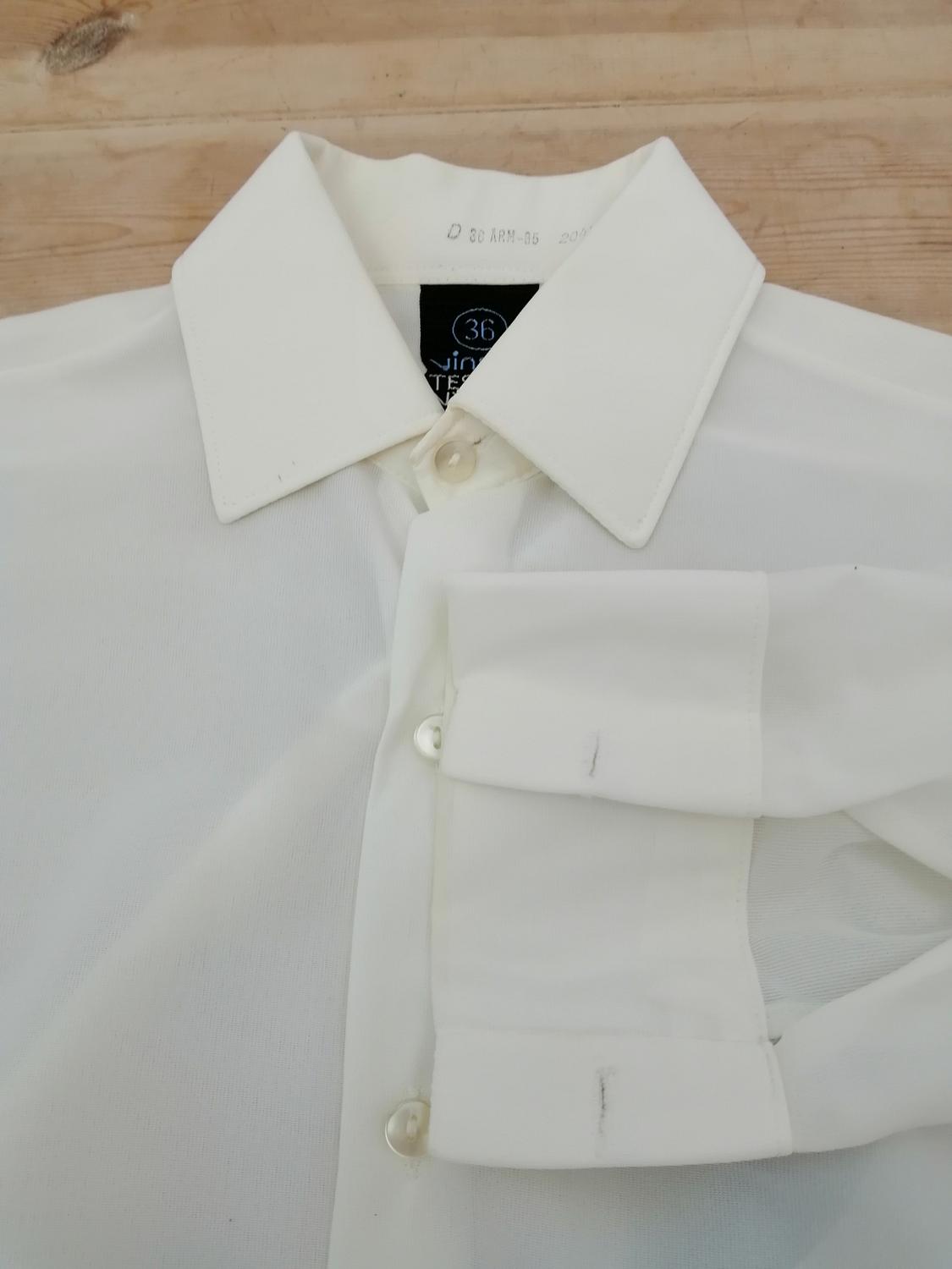 Vintage vit nylonskjorta Vinson lång ärm 5060-tal