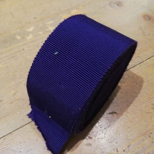 Vintage retro 1 meter hattband band rips blå mellanblå klarblå
