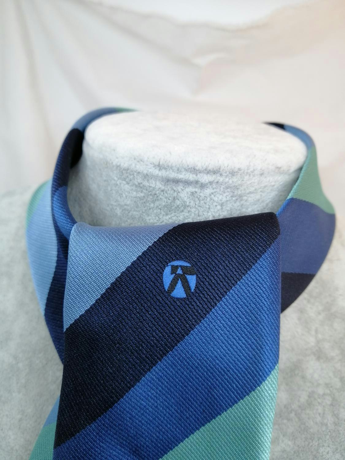 Retro slips diagonalrandig blå turkos liten symbol och hängande smycke -  Vintage Corner Österlen