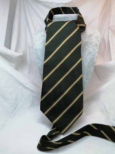 Retro slips bred svart diagonalrandig oliv-brun/vit