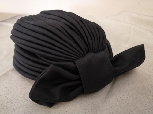 Vintage turban svart med rosett