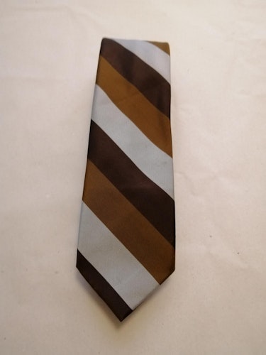 Vintage slips smal diagonalrandig brun brons silver blank