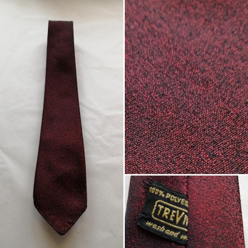 Vintage slips lite metallic-glittrande röd-svart
