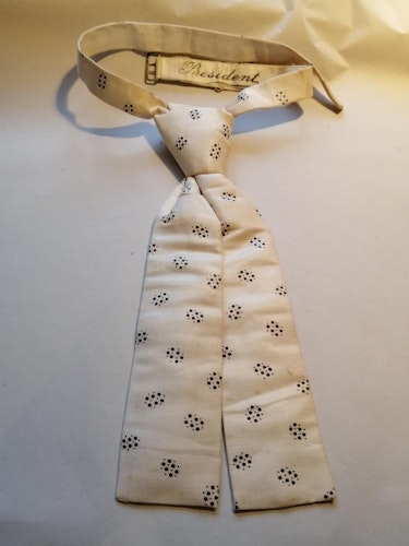 Vintage kravatt ljus med prickar i mönster färdigknuten kort justerbar
