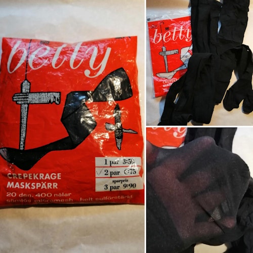 Vintage Betty 2 par svarta strumpbyxor oanvända 20 den