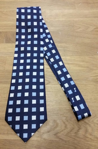 Vintage retro 70-tal slips bredare marinblå m mönster siden Florence Fred