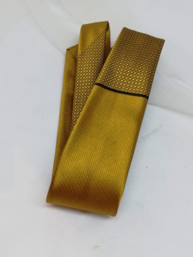 Retro vintage smal slips senapsgul guldgul svart mönster 5060-tal