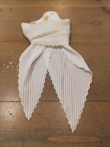 Retro scarf scarves sjal avlång plisserad vit