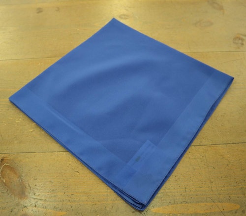 Retro scarf scarves sjal blå mellanblå enfärgade blank kant kvadratisk