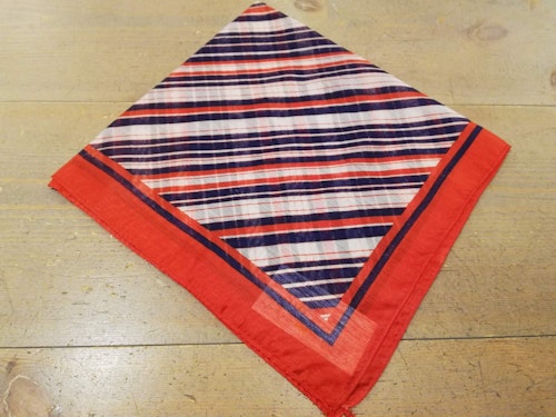 Retro scarf scarves sjal blå vit röd randig rutig