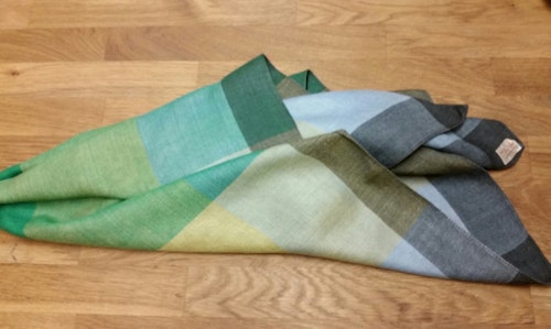 Retro scarf scarves sjal rutig i gröna toner siden