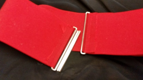 Retro skärp bälte brett rött elastiskt