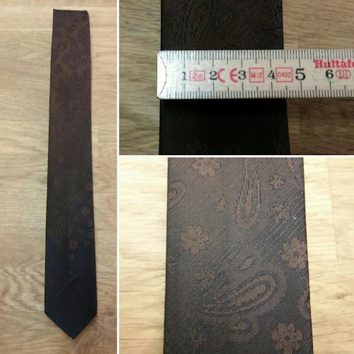 Retro slips smalare brun svart snyggt mönster