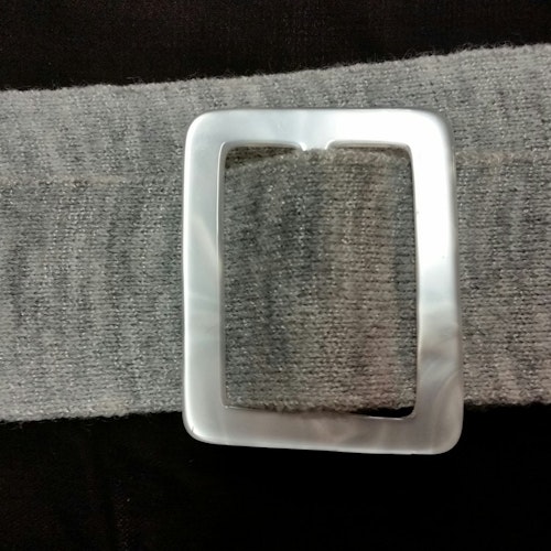 Retro skärp bälte grått jerseytyg med plastspänne