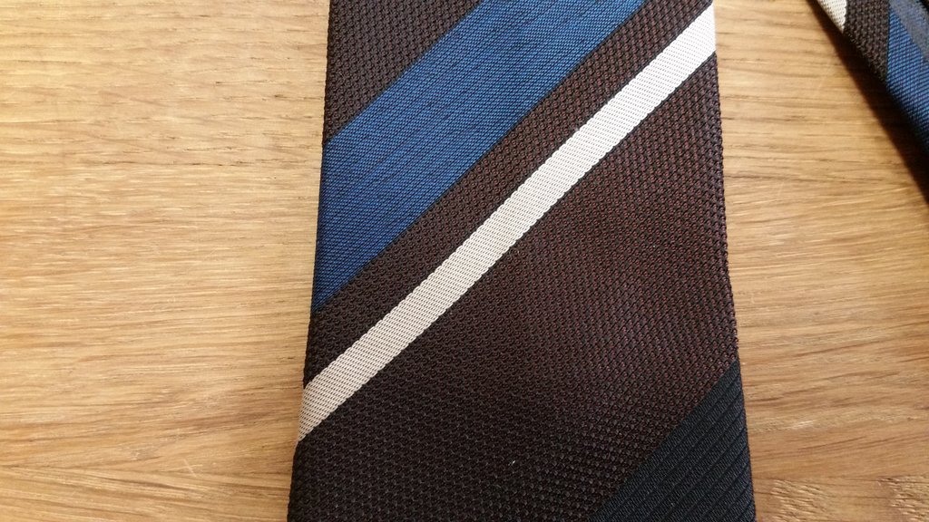 Retro slips brun blå vit randig smalare 50-tal, 60-tal Rockabilly