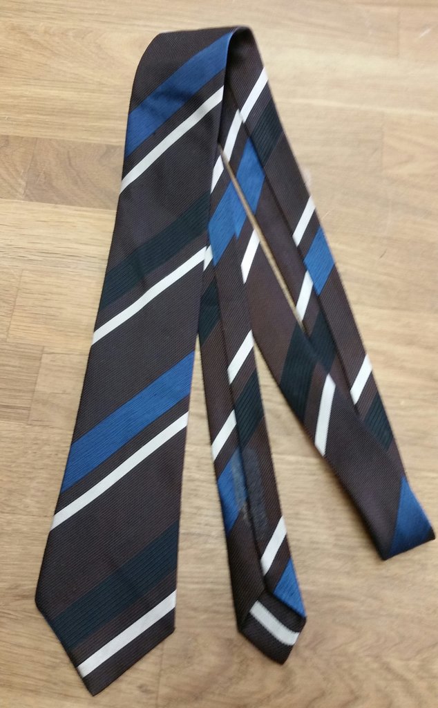 Retro slips brun blå vit randig smalare 50-tal, 60-tal Rockabilly
