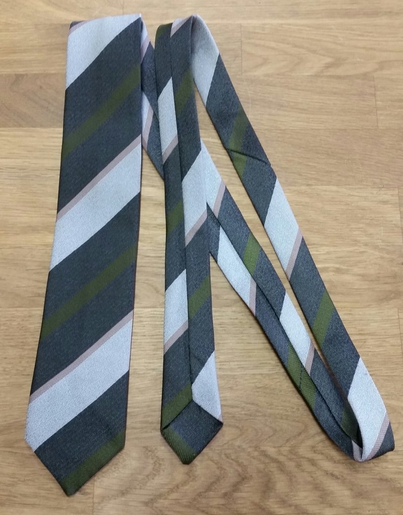 Vintage slips grön grå randig smalare 60-tal, Derby Växjö