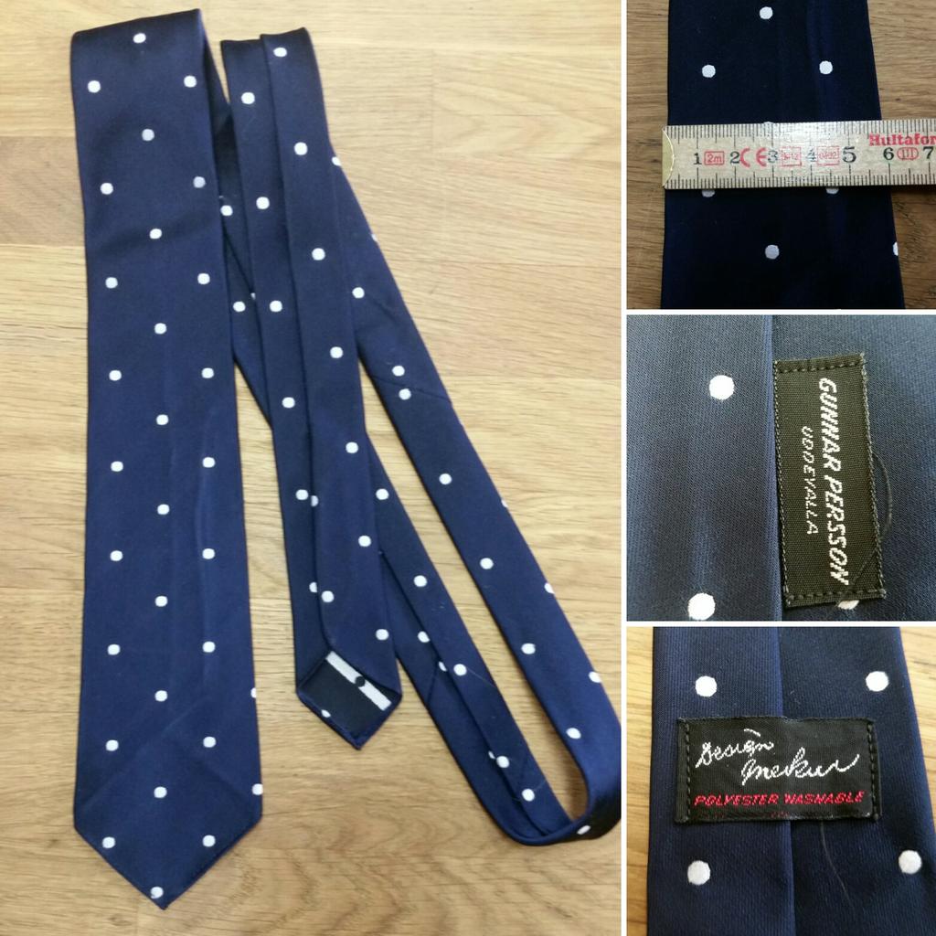 Retro slips blå med vita prickar smalare rockabilly