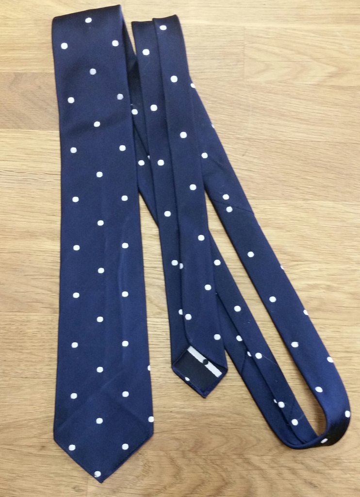 Retro slips blå med vita prickar smalare rockabilly