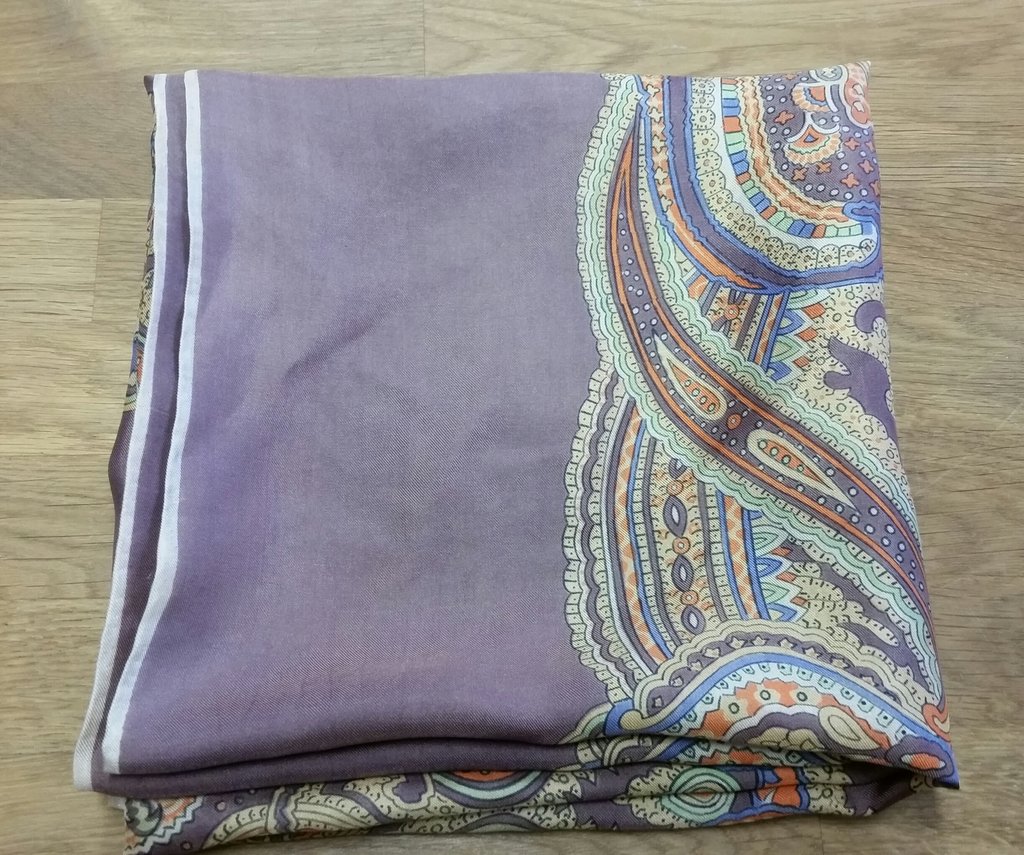 Retro scarf scarves sjal brun-lila med mönster, syntet
